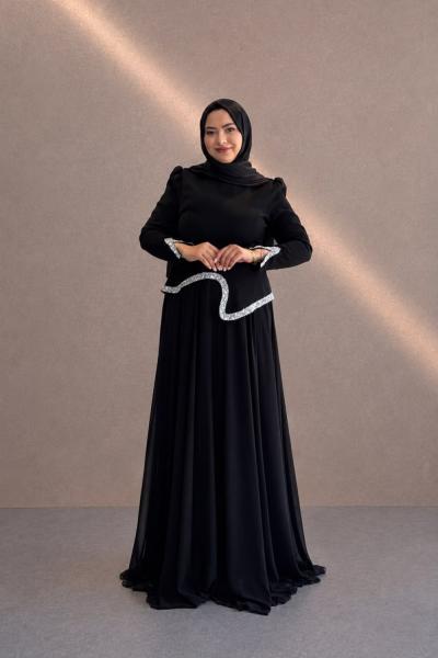 Zeynep Tesettür Abiye Siyah