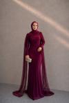 Maral Dantel Tesettür Abiye Mürdüm