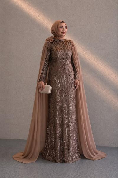 Nigar Tesettür Abiye Gold