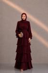 Derya Şifon Tesettür Abiye Bordo