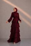 Derya Şifon Tesettür Abiye Bordo