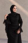Göksu Dantel Tesettür Abiye Siyah