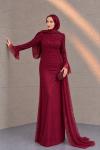 Göksu Dantel Tesettür Abiye Bordo