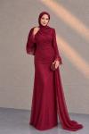 Göksu Dantel Tesettür Abiye Bordo