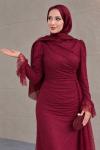 Göksu Dantel Tesettür Abiye Bordo