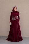 Aycan Tesettür Abiye  Bordo