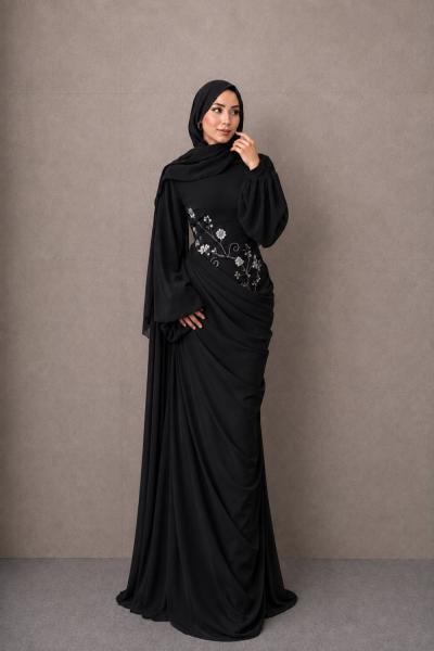 Sevda Tesettür Abiye Siyah