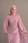 Sevda Tesettür Abiye Pembe