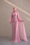 Sevda Tesettür Abiye Pembe