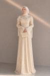 Gökçe Dantel Tesettür Abiye Taş Rengi