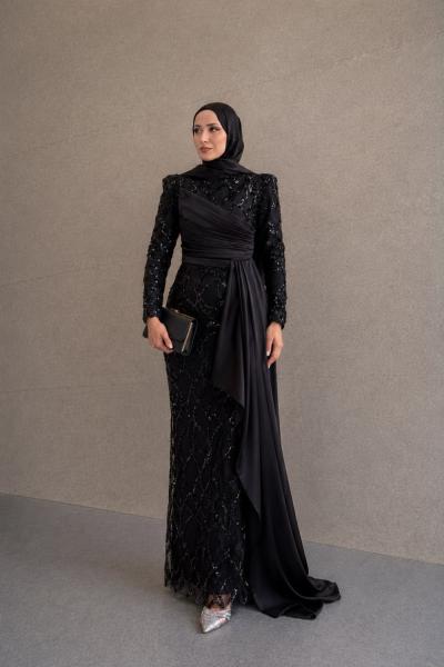 Hilal Tesettür Abiye Siyah