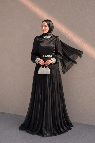 Sümeyra Tesettür Abiye Siyah