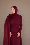 Nurgül Tesettür Abiye Koyu Bordo