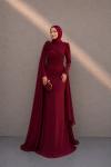 Nurgül Tesettür Abiye Koyu Bordo