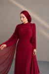 Nurgül Tesettür Abiye Bordo