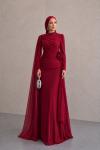 Nurgül Tesettür Abiye Bordo