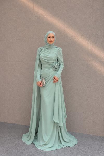 Nurgül Tesettür Abiye Su Yeşili