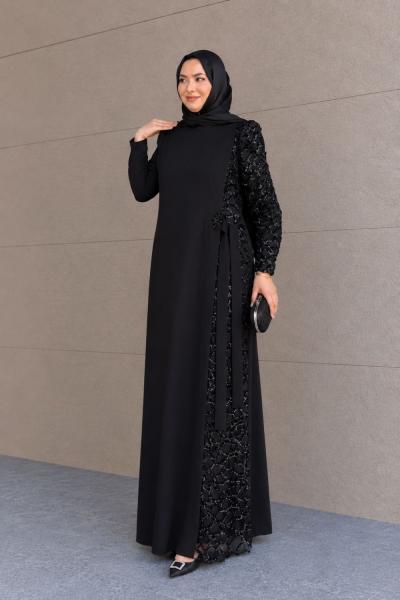 Canan Tesettür Abiye  Siyah
