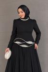 Nergis Tesettür Abiye Siyah