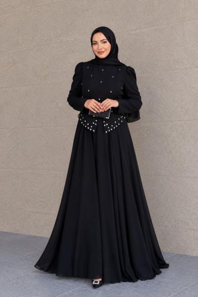 Rabia Tesettür Abiye  Siyah