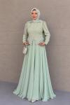 Rabia Tesettür Abiye  Mint Yeşili