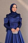Aysima Tesettür Abiye Lacivert
