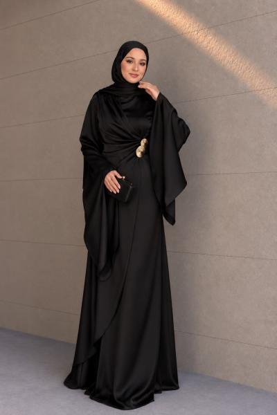 Melina Tesettür Abiye Siyah
