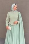 Yıldız Tesettür Abiye Mint Yeşili