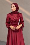 Bircan Tesettür Abiye Bordo