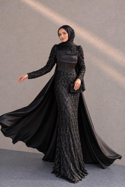 Rengin Tesettür Abiye  Siyah