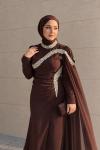 Selin Taşlı Abiye Kahverengi