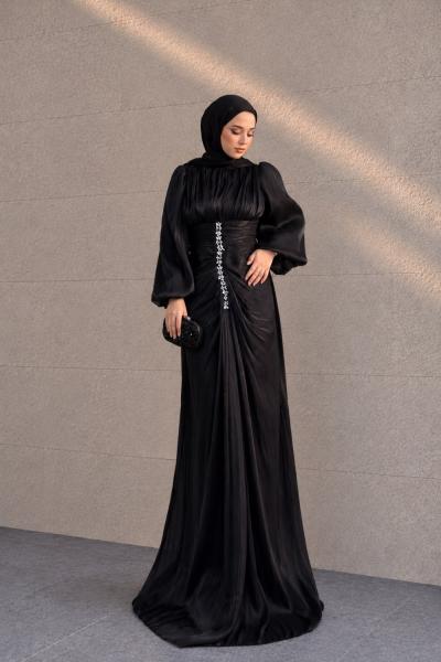 Neslihan Tesettür Abiye Siyah