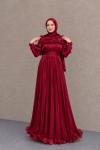 Adelina Tesettür Abiye Bordo