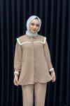 Belma pantolonlu takım Camel