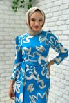 Feraye Abiye Tesettür Mavi