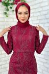 Yıldız Abiye Tesettür Bordo