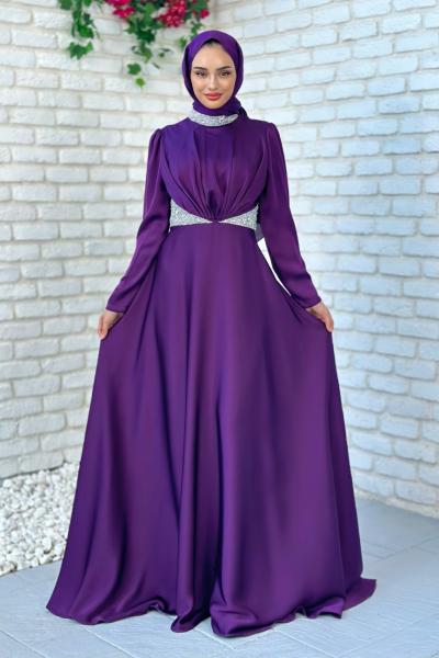Violet Abiye Tesettür Mürdüm