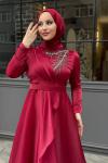 Annabel Tesettür Abiye Bordo