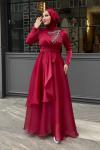 Annabel Tesettür Abiye Bordo