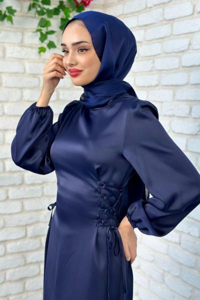 Julide Yanı Çapraz Bağcıklı Lacivert