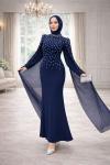 Defne Tesettür Abiye Lacivert