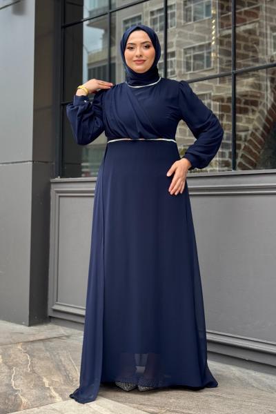 Füsun tesettür abiye Lacivert