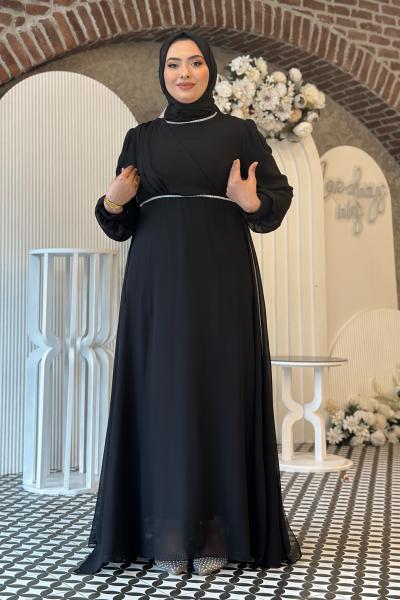 Füsun tesettür abiye Siyah