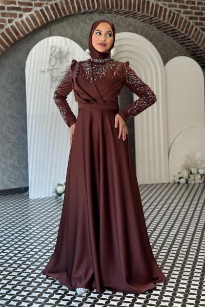 Hülya Abiye Kahverengi